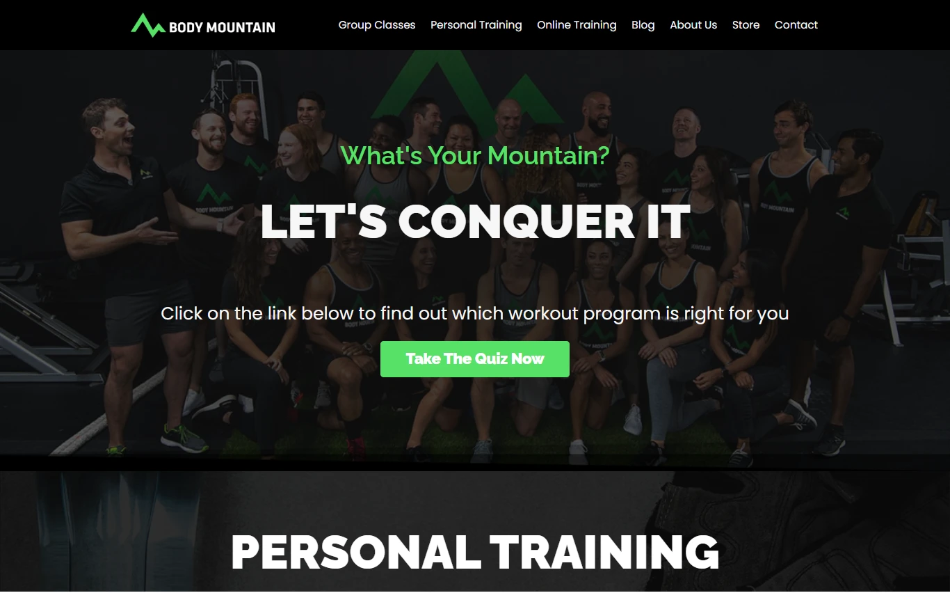 Body Mountain A Fitness Gym Website Screenshot